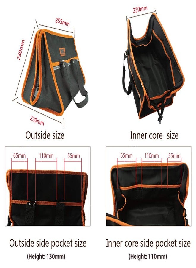 Jakemy 355mm x 230mm x 230mm Professional High-End Tool Storage Bag, 600D Oxford fabric, Durable, waterproof and wear-resistant, Multiple pockets for storing tools, Soft double hand straps - JM-B01 - Image 3